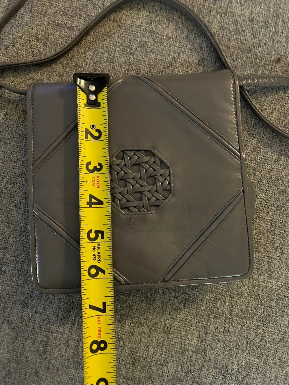 Vintage Grey Leather Barbara Bolan Crossbody Bag and Vintage Clutch